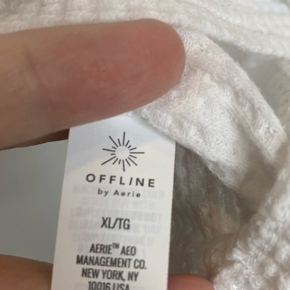 Offline by Aerie Cropped Waffle Muscle Tank Top White - Picture 4 of 6